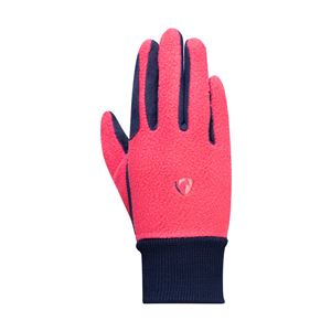 Hy Equestrian Children's Winter Two Tone Riding Gloves (Navy/Raspberry)
