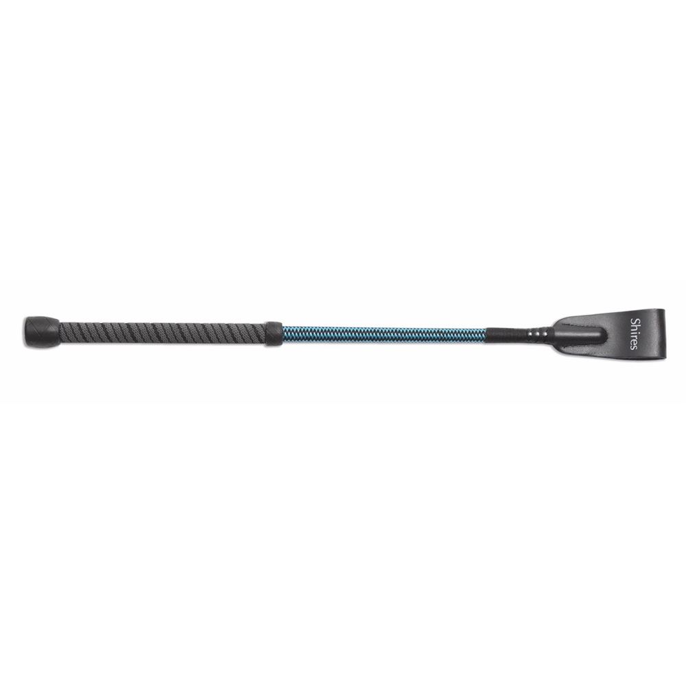 Shires Zigzag Stem Whip (Black/Bright Blue)