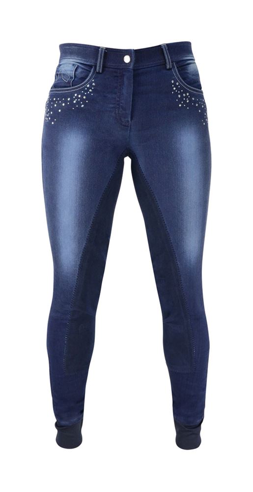 HyPERFORMANCE Denim Look Diamante Ladies Breeches