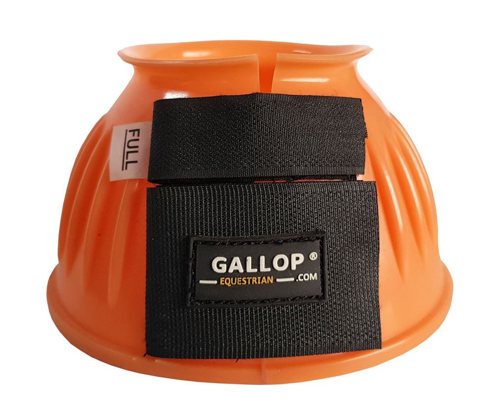 Gallop Double Taped PVC Ribbed Over Reach Boots (Orange)