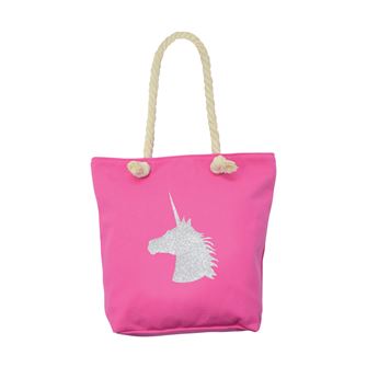 Hy Equestrian Unicorn Glitter Tote Bag (Pink)
