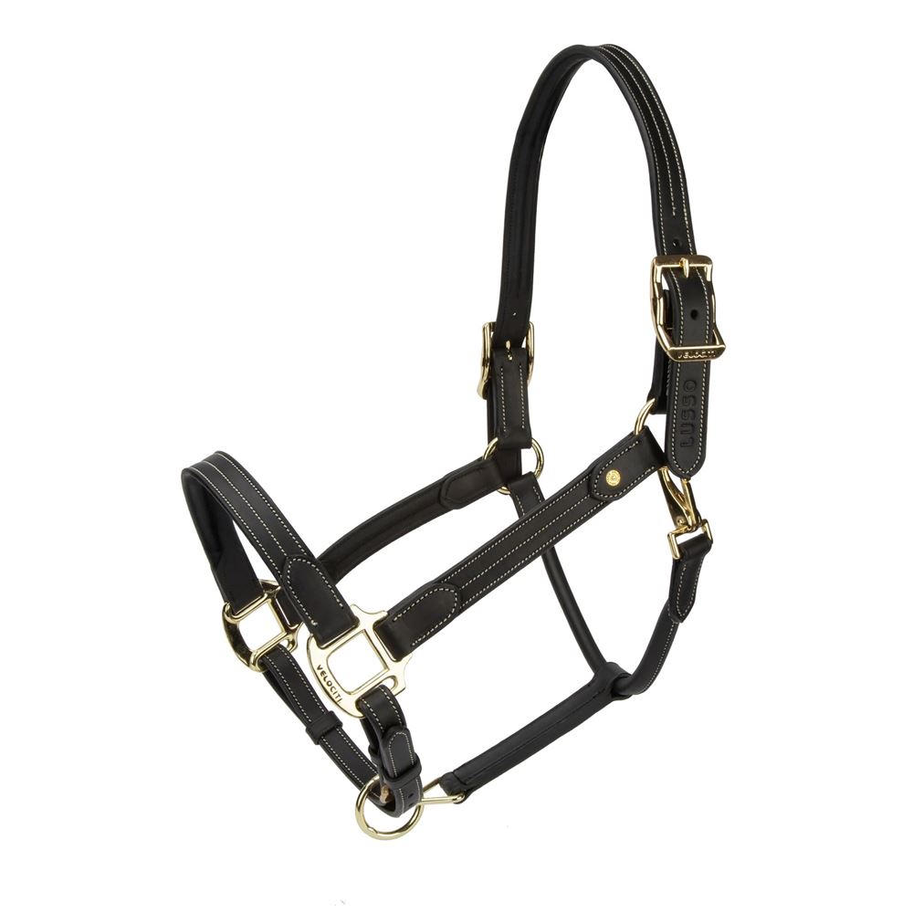 Shires Velociti Lusso Girona Leather Headcollar (Black)