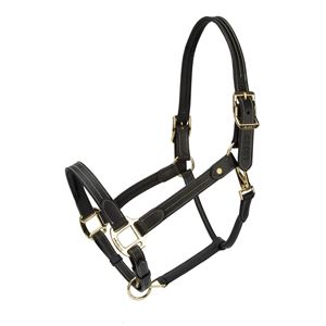Shires Velociti Lusso Girona Leather Headcollar (Black)