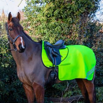Hy Equestrian Reflector Quarter Mesh Exercise Sheet (Yellow)