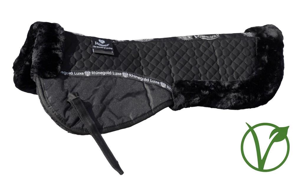 Rhinegold Luxe Fur Half Pad (Black/Black)