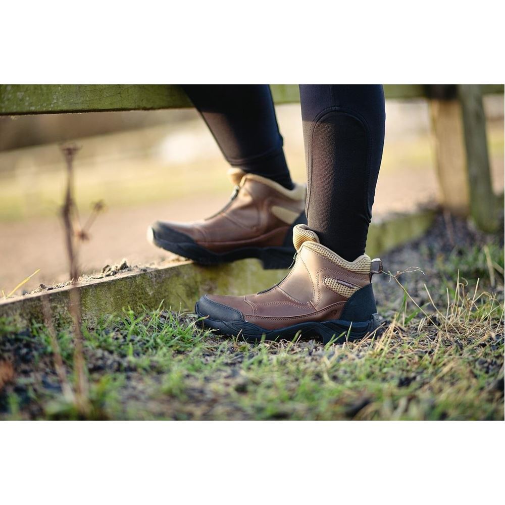 Hy Equestrian Cromford Short Zip Boots (Brown)