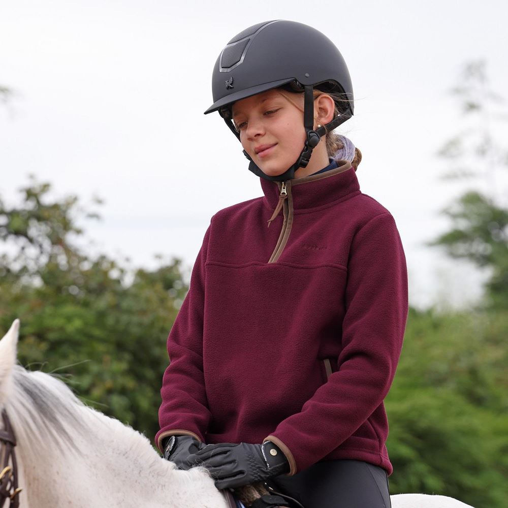 Shires Aubrion Core Half Zip Fleece - Young Rider (Maroon)