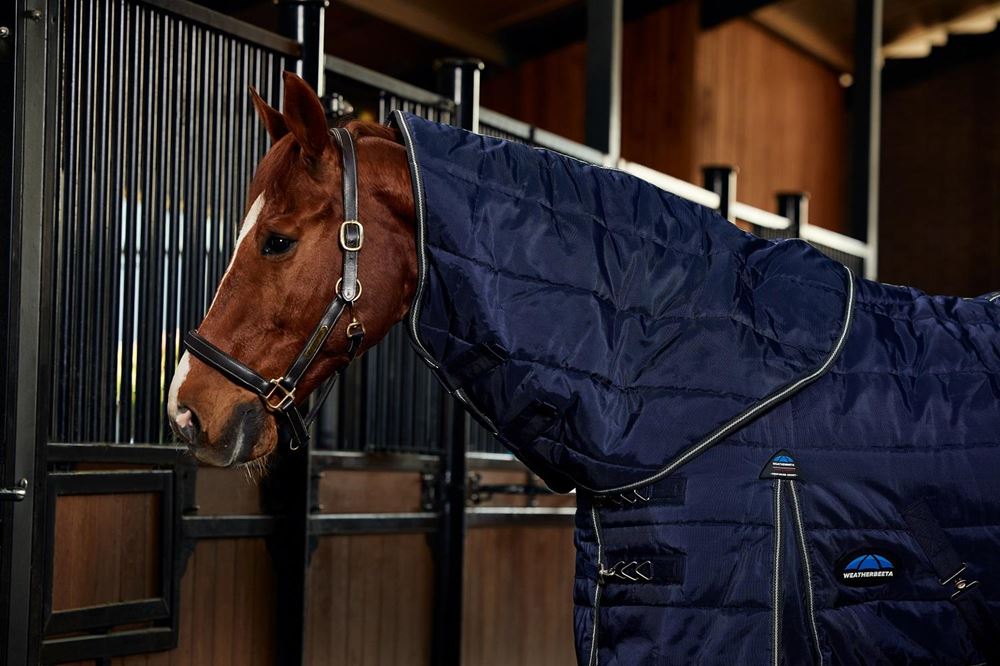 Weatherbeeta Comfitec PP Chanel Quilt Stable Detach-A-Neck - 220g (Navy/Charcoal)