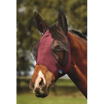 Weatherbeeta Comfitec Deluxe Stretch Fly Mask with Ears (Burgundy/Black)