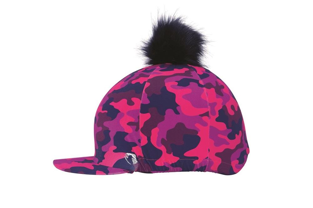 Hy Equestrian DynaForce Hat Cover (Raspberry/Navy)
