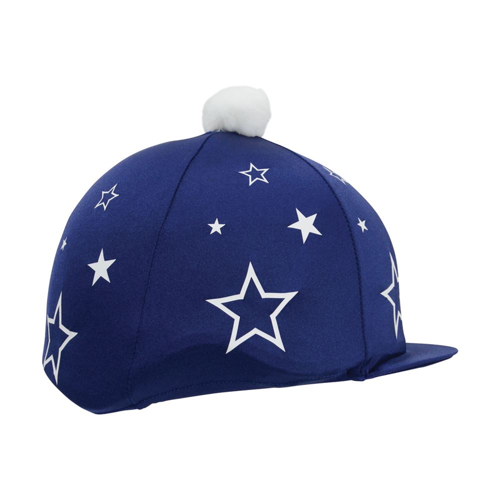 Hy Equestrian Super Starz Hat Cover (Navy/White)