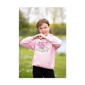 British Country Collection Just A Girl Who Loves Ponies Hoodie - Child (Baby Pink)