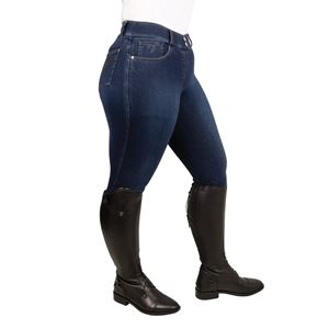 Hy Equestrian Ladies Elevate Style Denim Breeches (Dark Blue)