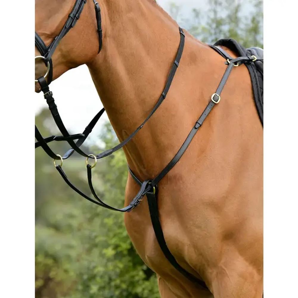 Kincade Classic 3 Point Breastplate with Running Martingale (Black)