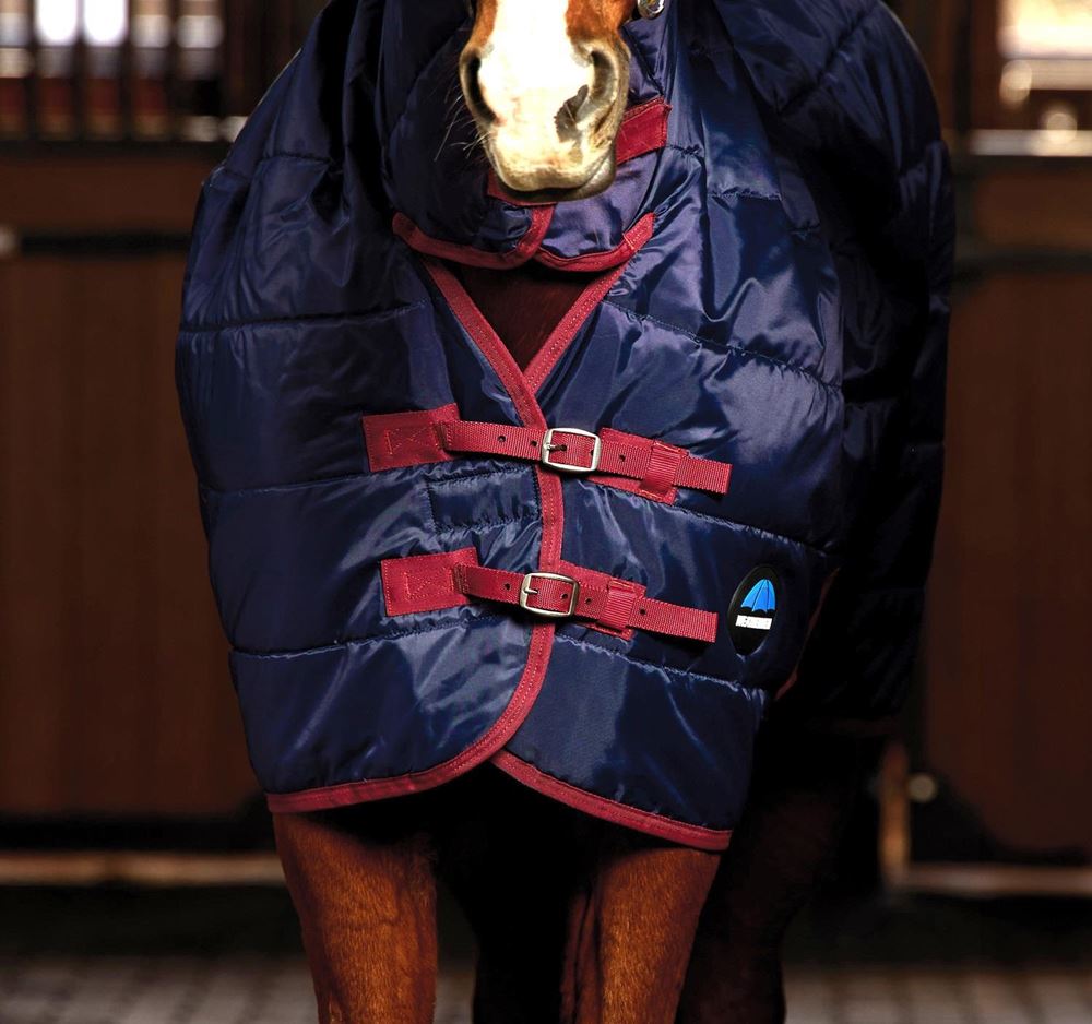Weatherbeeta Comfitec 210D Channel Quilt Stable Combo - 220g (Navy/Burgundy)