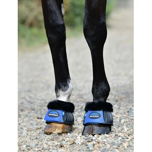 Weatherbeeta Tough-Tec Prime Fleece Trim Rubber Bell Boots (Black/Cobalt)