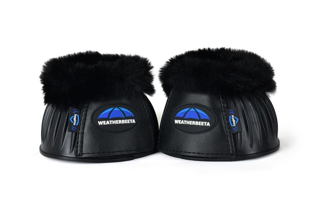 Weatherbeeta Tough-Tec Prime Fleece Trim Rubber Bell Boots (Black)