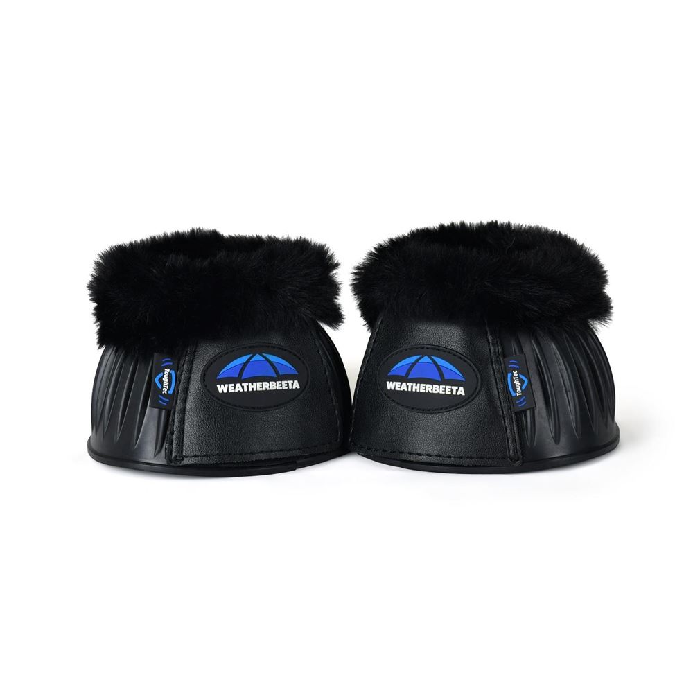 Weatherbeeta Tough-Tec Prime Fleece Trim Rubber Bell Boots (Black)