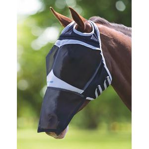 Shires FlyGuard Pro Fine Mesh Fly Mask With Ear Hole & Nose (Black)