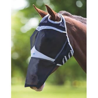 Shires FlyGuard Pro Fine Mesh Fly Mask With Ear Hole & Nose (Black)