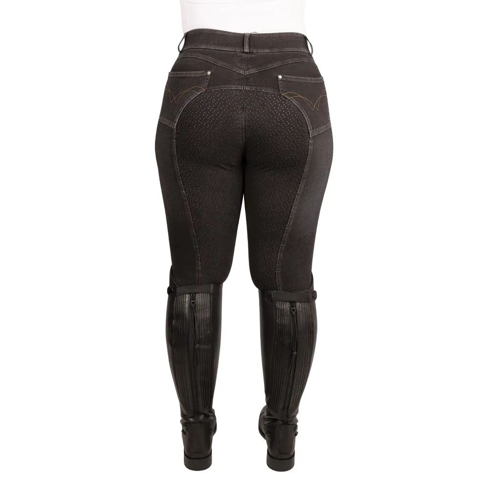 Hy Equestrian Ladies Elevate Style Denim Breeches (Black)