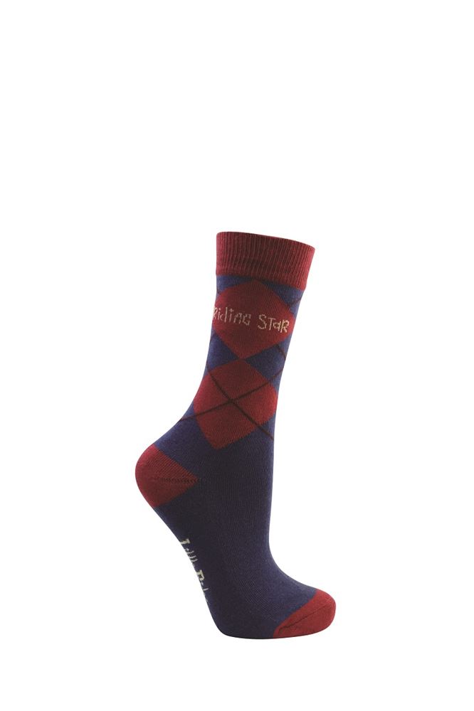 Riding Star Collection Socks by Little Rider - Pack of 3 (Navy/Burgundy)