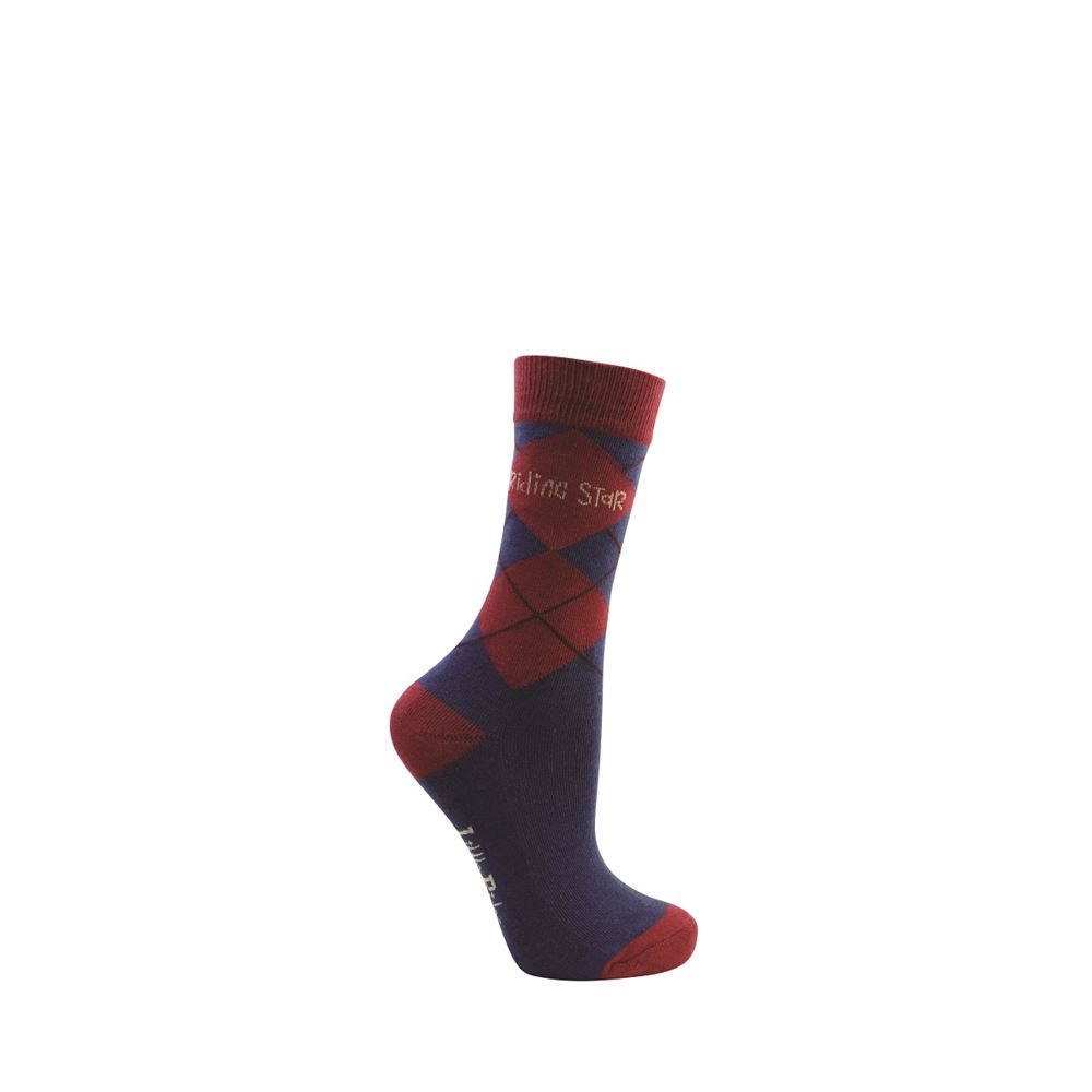 Riding Star Collection Socks by Little Rider - Pack of 3 (Navy/Burgundy)