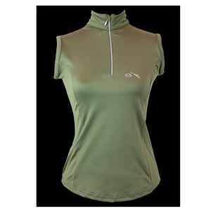 Gallop Sleeveless Zipped Neck Base-Layer (Olive)
