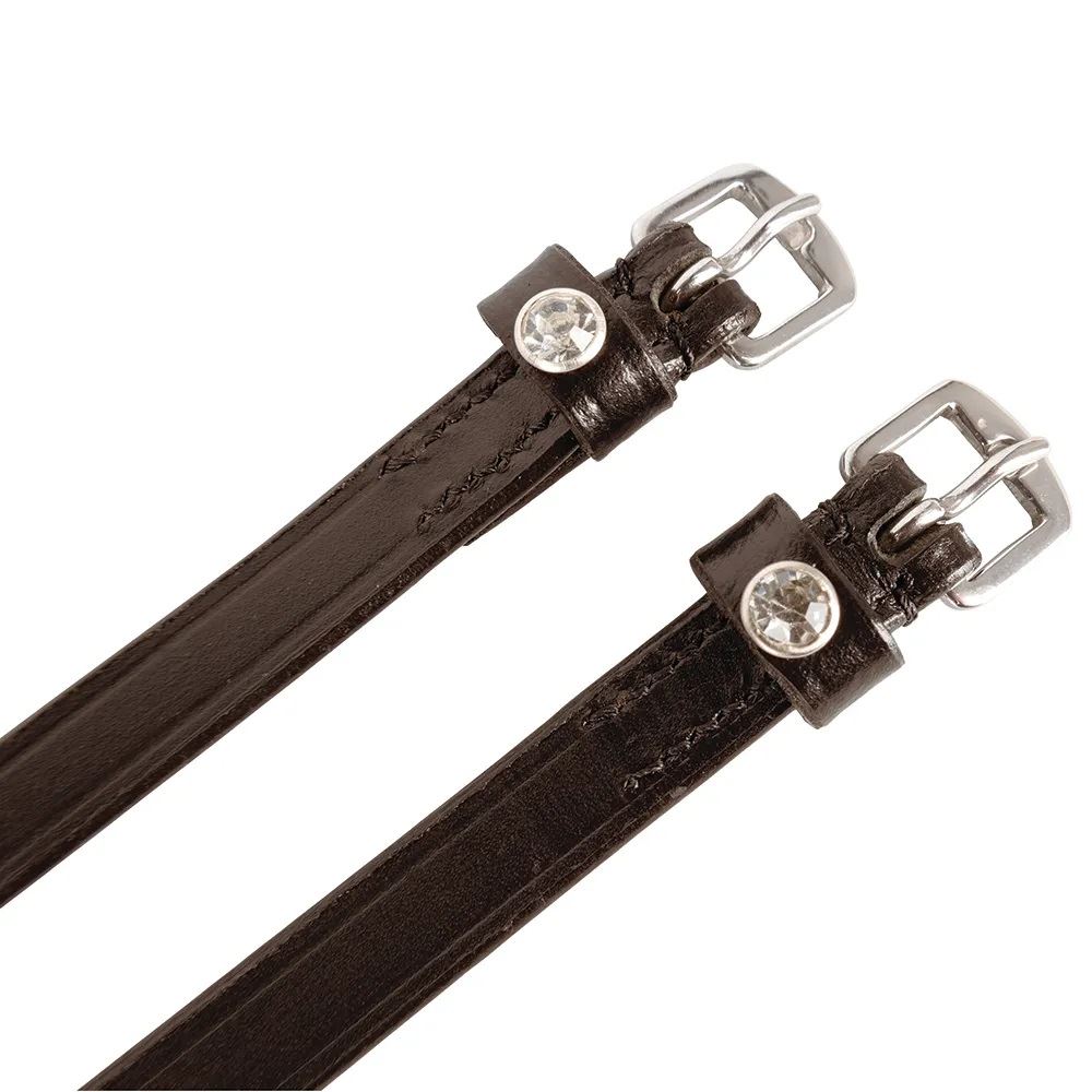 Hy Equestrian Diamante Stud Spur Straps (Brown)