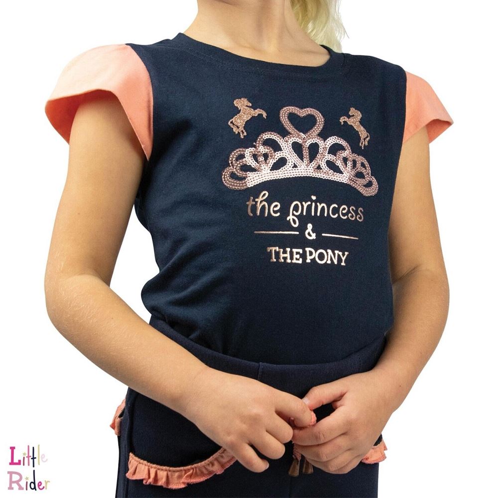 The Princess and the Pony T-Shirt by Little Rider (Navy/Peach)
