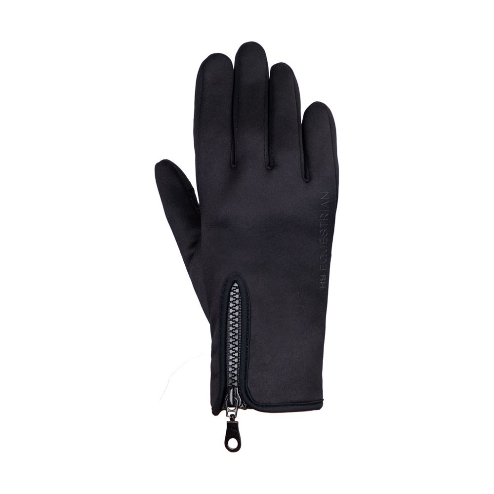 Hy Equestrian Stalactite Zip Riding and General Gloves (Black)