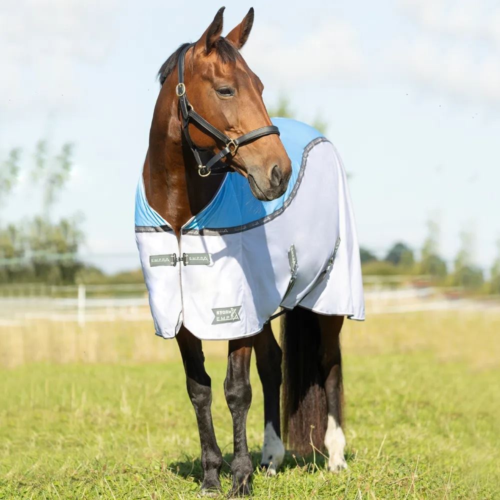Hy Equestrian StormX Empra MeshX Flow Cooler Rug (Light Blue/Grey)
