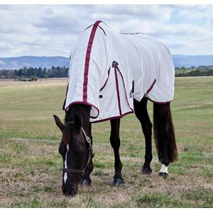 WeatherBeeta ComFiTec Essential Fly Sheet Combo (White/Burgundy)