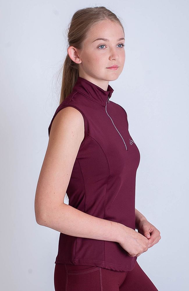 Gallop Sleeveless Zipped Neck Base-Layer (Burgundy)