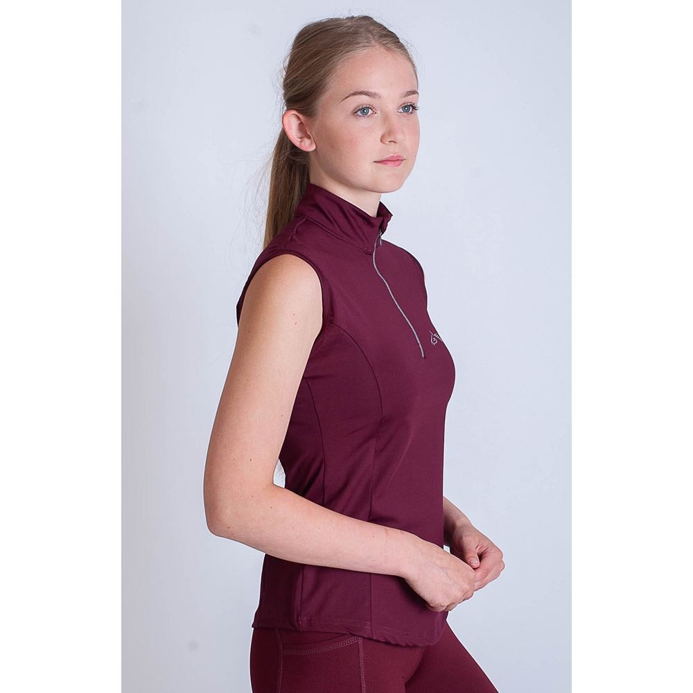 Gallop Sleeveless Zipped Neck Base-Layer (Burgundy)