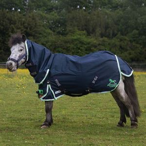 Gallop PONIE Trojan DURAPROOF Lightweight Combo Turnout Rug - 0g (Navy/Green)