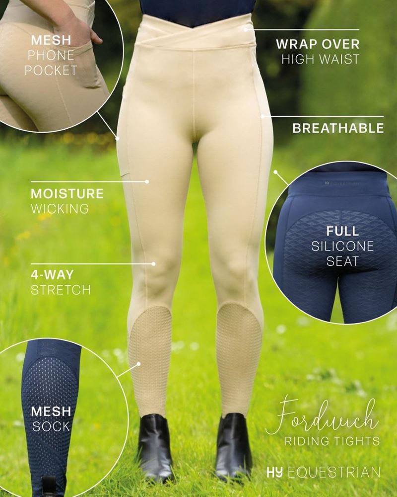 Hy Equestrian Fordwich Riding Children's Tights (Beige)