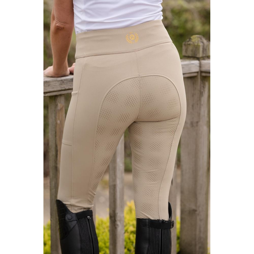 Rhinegold Vogue Ladies Full Seat Performance Tights (Beige)