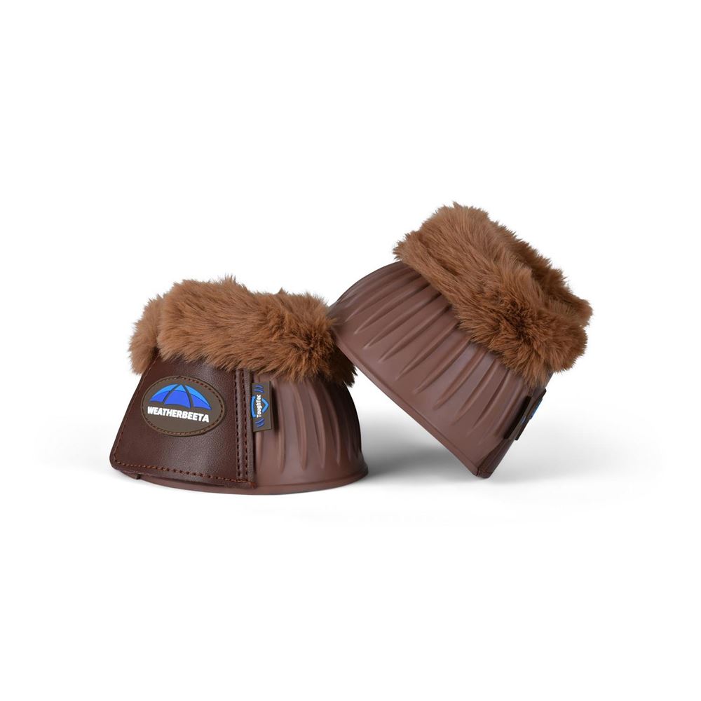 Weatherbeeta Tough-Tec Prime Fleece Trim Rubber Bell Boots (Brown)