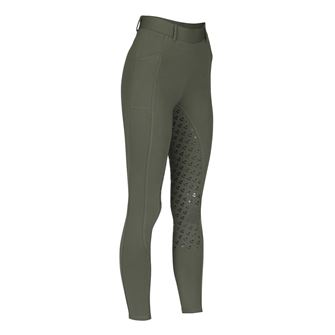 Shires Aubrion Albany Ladies Riding Tights (Deep Green)