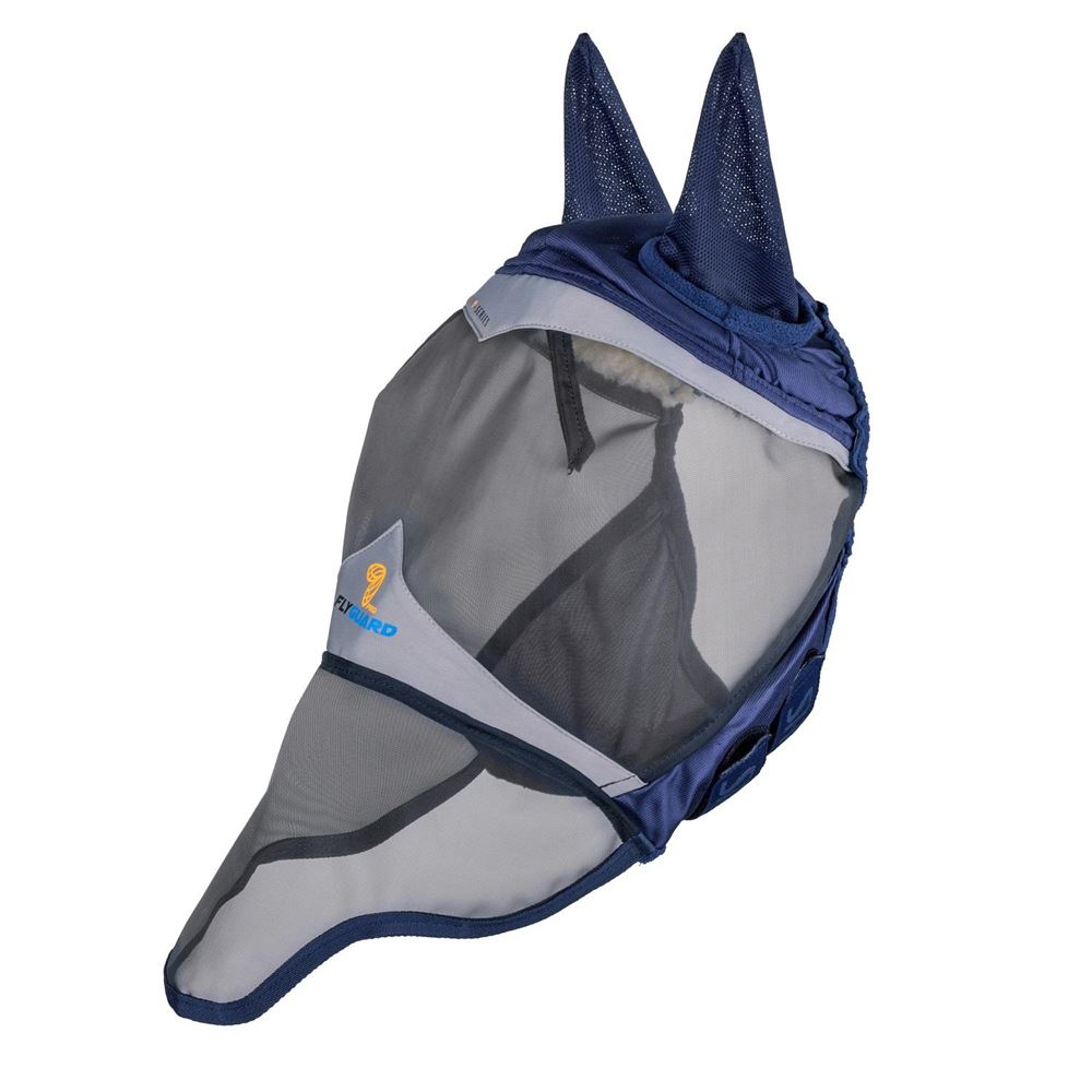 Shires FlyGuard Pro Fine Mesh Fly Mask with Ears & Nose (Navy) 