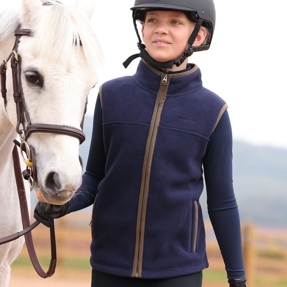 Shires Aubrion Core Fleece Gilet - Young Rider (Navy)