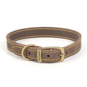 Ancol Timberwolf Leather Collar Size 1 (20 Cm - 26 Cm)