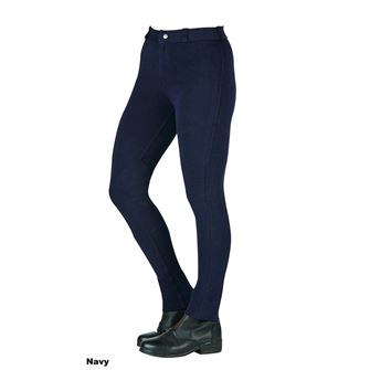 Saxon Warm Up Cotton Stretch Children's Jodhpurs (Navy) *Clearance*