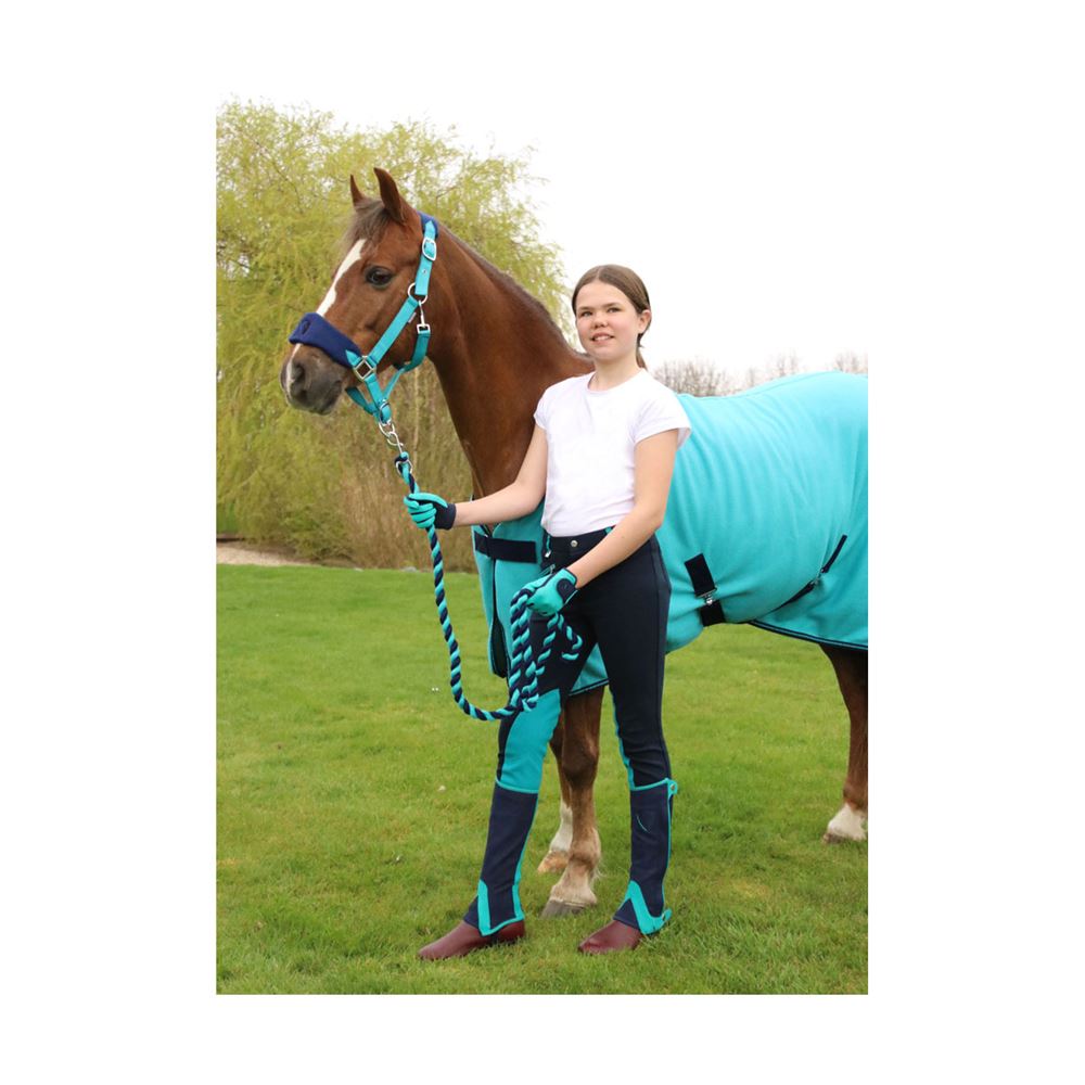 Hy Equestrian Belton Children’s Riding Gloves (Navy/Teal)