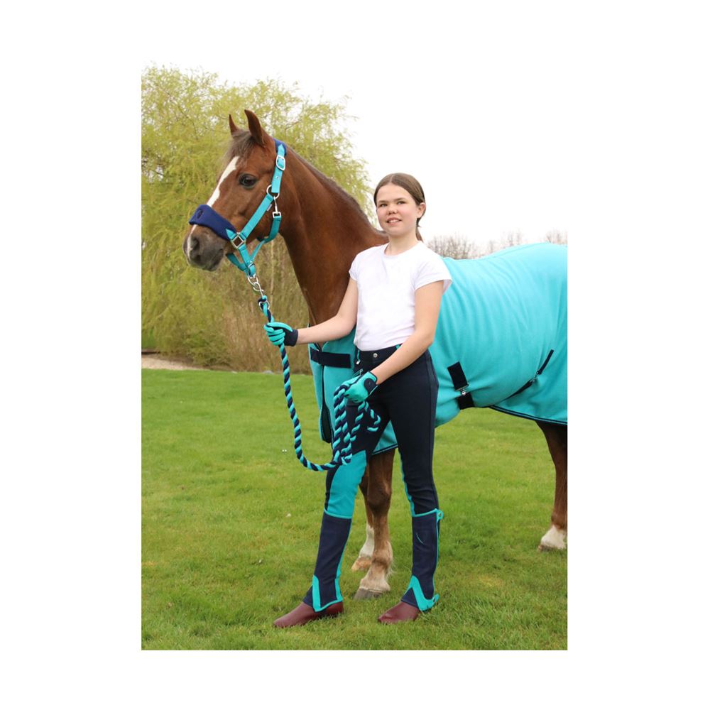 Hy Equestrian Belton Children’s Riding Gloves (Navy/Teal)