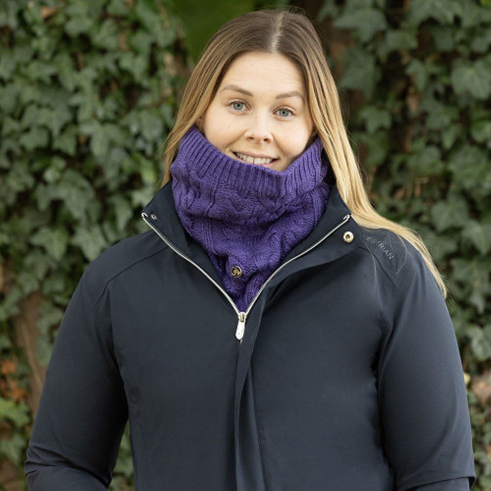 Hy Equestrian Meribel Cable Knit Snood (Ultra Violet)