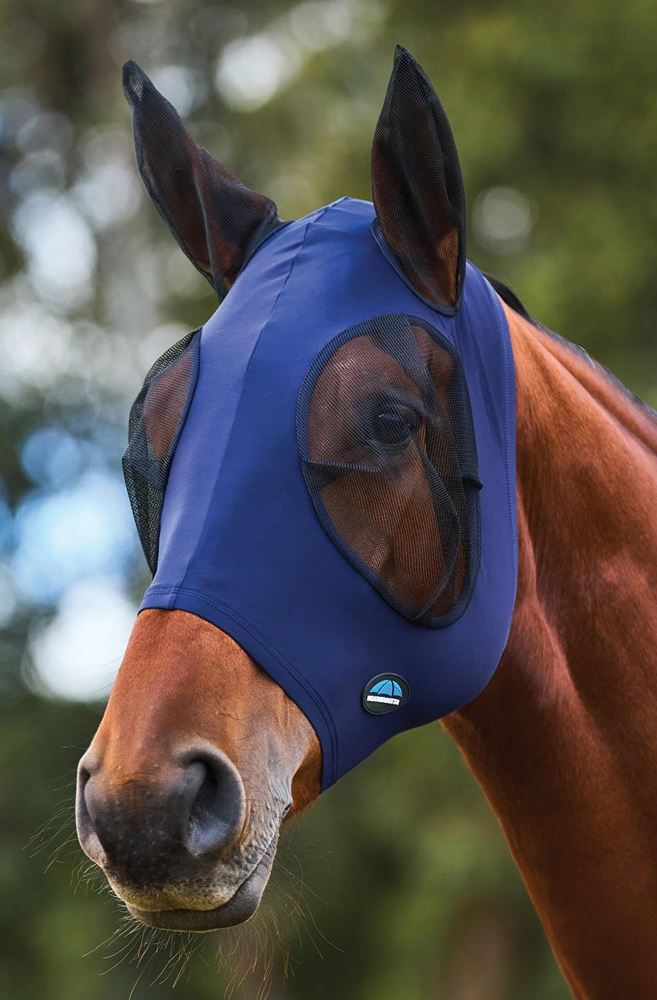 Weatherbeeta Comfitec Stretch Fly Mask with Ears (Navy/Black)