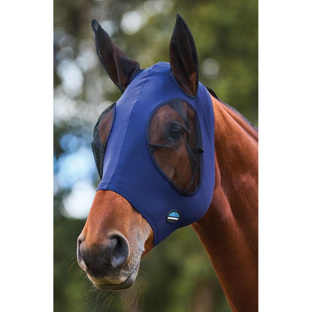 Weatherbeeta Comfitec Stretch Fly Mask with Ears (Navy/Black)