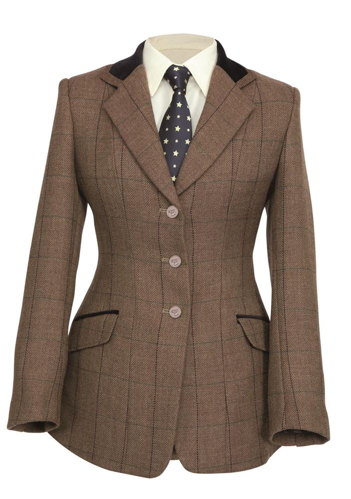 Shires Ladies Huntingdon Show jacket (Brown Herringbone)